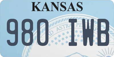 KS license plate 980IWB