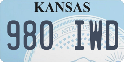 KS license plate 980IWD