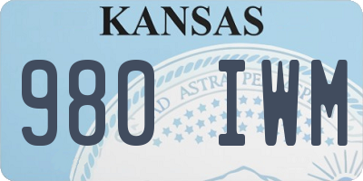 KS license plate 980IWM