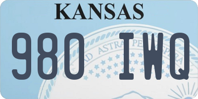 KS license plate 980IWQ
