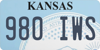 KS license plate 980IWS