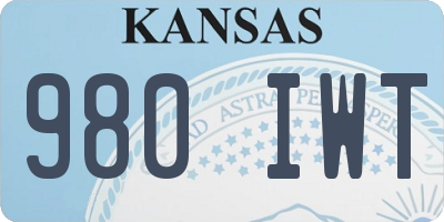 KS license plate 980IWT