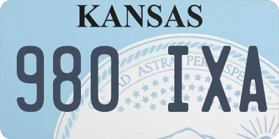 KS license plate 980IXA