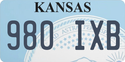 KS license plate 980IXB