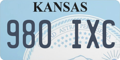 KS license plate 980IXC
