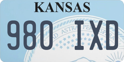 KS license plate 980IXD