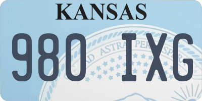 KS license plate 980IXG