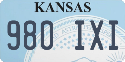 KS license plate 980IXI