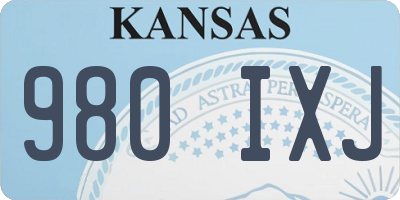 KS license plate 980IXJ