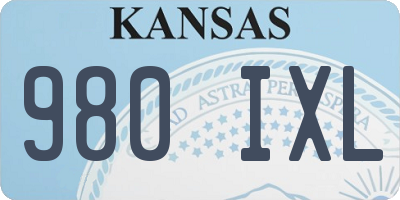 KS license plate 980IXL