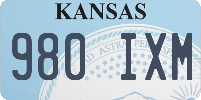 KS license plate 980IXM