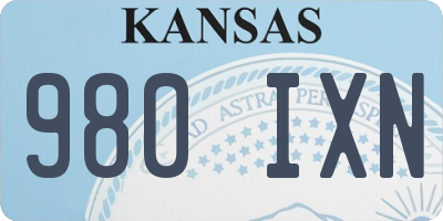 KS license plate 980IXN