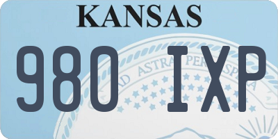 KS license plate 980IXP