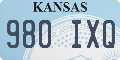 KS license plate 980IXQ