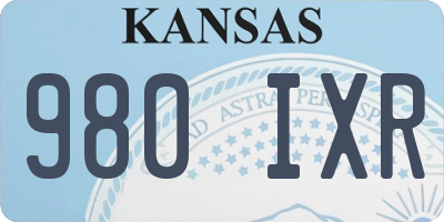 KS license plate 980IXR