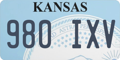 KS license plate 980IXV