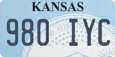 KS license plate 980IYC