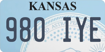 KS license plate 980IYE