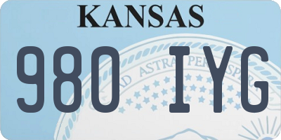 KS license plate 980IYG