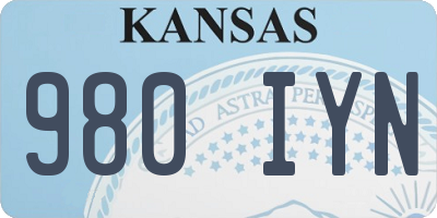 KS license plate 980IYN