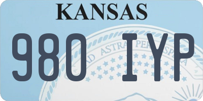 KS license plate 980IYP