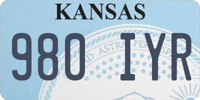 KS license plate 980IYR
