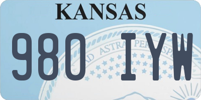 KS license plate 980IYW