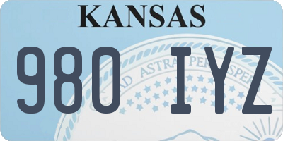 KS license plate 980IYZ