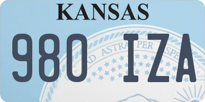 KS license plate 980IZA