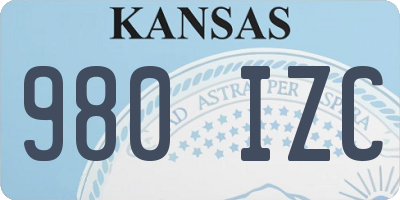 KS license plate 980IZC