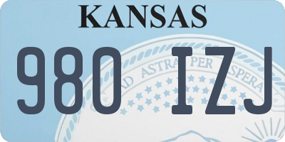 KS license plate 980IZJ