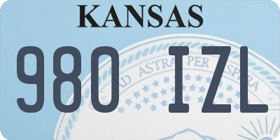 KS license plate 980IZL
