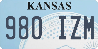 KS license plate 980IZM
