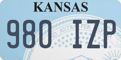 KS license plate 980IZP