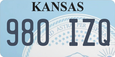 KS license plate 980IZQ