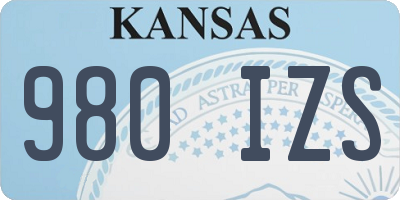 KS license plate 980IZS