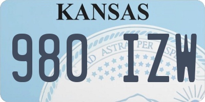 KS license plate 980IZW