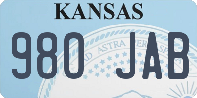 KS license plate 980JAB