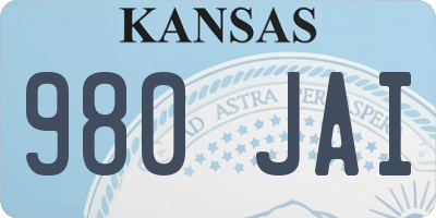 KS license plate 980JAI