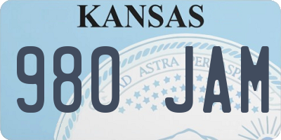 KS license plate 980JAM