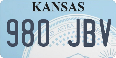 KS license plate 980JBV