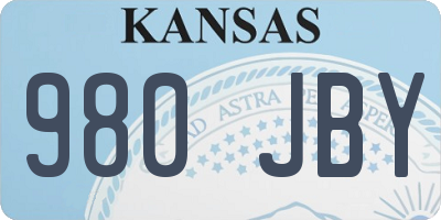 KS license plate 980JBY