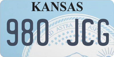 KS license plate 980JCG