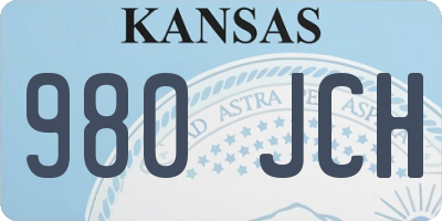 KS license plate 980JCH