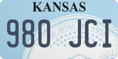 KS license plate 980JCI