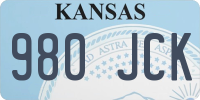 KS license plate 980JCK
