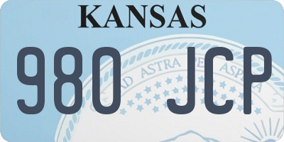 KS license plate 980JCP