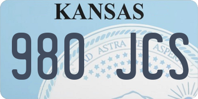 KS license plate 980JCS