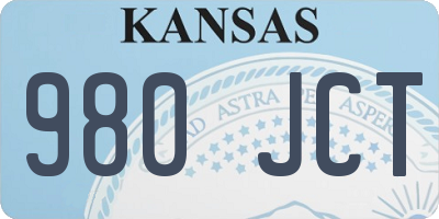 KS license plate 980JCT
