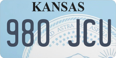 KS license plate 980JCU